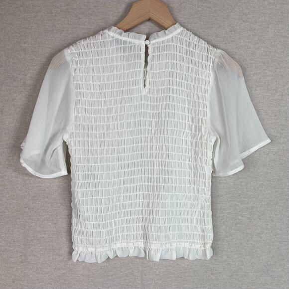 Abercrombie & Fitch Womens Top S Flutter Sleeve Cottagecore Angelcore Clean Girl - Picture 6 of 10